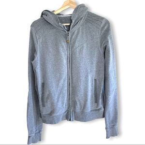 Lululemon Full Zip Pleated Detail Grey Hoodie
